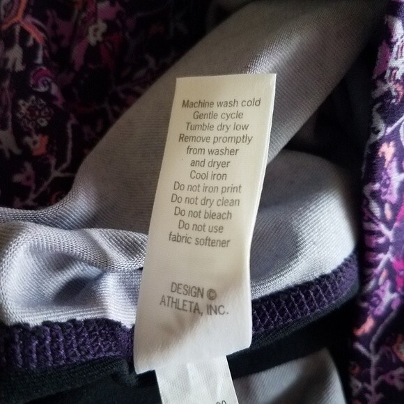 Athleta Leggings Chaturanga Tapestry Purple High-Rise Cropped Leggings Small - Picture 5 of 11